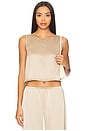 view 1 of 4 Barb Crop Sleeveless Crew Top in Sand