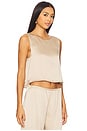 view 2 of 4 Barb Crop Sleeveless Crew Top in Sand