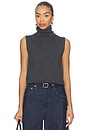 view 1 of 4 James Sleeveless Turtleneck in Charcoal Grey