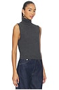 view 2 of 4 James Sleeveless Turtleneck in Charcoal Grey