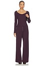 view 4 of 4 Pointelle Long Sleeve Scoop Neck in Dark Berry