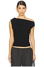 view 1 of 4 Lauren Ruched Asymmetrical Shoulder Top in Black