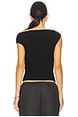 view 3 of 4 Lauren Ruched Asymmetrical Shoulder Top in Black