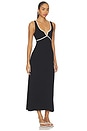view 2 of 3 ROBE MAXI SAYGE in Black & Cream