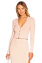 view 1 of 5 Sundown Cropped Cardigan in Rose Quartz & Mellow Yellow