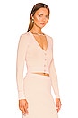 view 2 of 5 Sundown Cropped Cardigan in Rose Quartz & Mellow Yellow