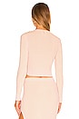 view 3 of 5 Sundown Cropped Cardigan in Rose Quartz & Mellow Yellow
