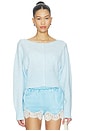 view 2 of 5 GILET CROPPED IN THE MOMENT  in Blue