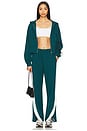 view 5 of 5 BACK TO BACK 지퍼업 후디 in Deep Teal & Cream