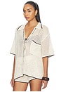 view 3 of 5 CAMISA DE MANGA CORTA CON BOTONES SALTY BLONDE in Cream & Espresso