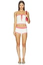 view 4 of 4 X Salty Blonde Del Sol Tube Top in Cream & Flame