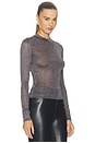 view 2 of 5 Shimmer Long Sleeve Top in Black
