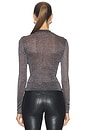 view 4 of 5 Shimmer Long Sleeve Top in Black