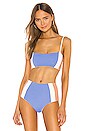 view 1 of 4 Rebel Heart Bikini Top in Peri Blue, Cream & Chestnut