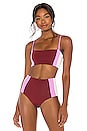 view 1 of 4 HAUT DE MAILLOT DE BAIN REBEL in Sangria, Rosebud & Cream