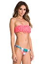 view 2 of 4 Knotted Dolly Fringe Bandeau in Watermelon
