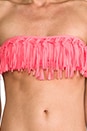 view 4 of 4 Knotted Dolly Fringe Bandeau in Watermelon