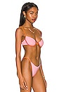 view 2 of 4 X TESSA BROOKS Nico Bikini Top in Crystal Pink & Sunbeam