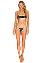 view 4 of 4 Pamela bikini Top in Black & Cream