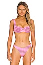 view 1 of 4 Camellia Bikini Top in Electric Pique Stripe