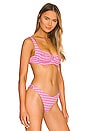 view 2 of 4 Camellia Bikini Top in Electric Pique Stripe