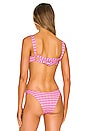 view 3 of 4 Camellia Bikini Top in Electric Pique Stripe