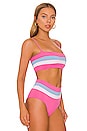 view 2 of 4 HAUT DE MAILLOT DE BAIN REBEL STRIPE in Bubble Gum, White, & Aura