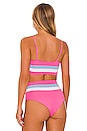 view 3 of 4 Rebel Stripe Bikini Top in Bubble Gum, White, & Aura