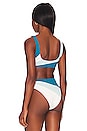 view 3 of 4 Lizzie Sunburst Bikini Top in Mediterranean, Pool ,Cream, & Marigold