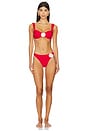 view 4 of 4 Stella Bikini Top in Lipstick Red & Cream