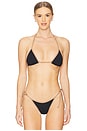 view 1 of 4 Lotus Bikini Top in Black & Saddle