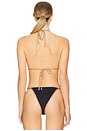 view 3 of 4 Lotus Bikini Top in Black & Saddle
