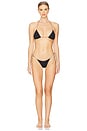 view 4 of 4 Lotus Bikini Top in Black & Saddle