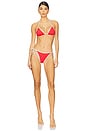 view 4 of 4 Lotus Bikini Top in Grapefruit & Cream