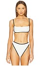 view 1 of 4 Hazel Bikini Top in Cream & Black