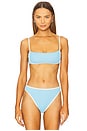 view 1 of 4 Hazel Bikini Top in Seaspray & Cream