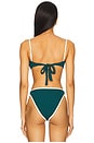view 3 of 4 Hazel Bikini Top in Deep Teal & Cream