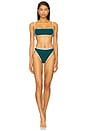 view 4 of 4 Hazel Bikini Top in Deep Teal & Cream