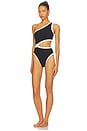 view 3 of 4 СЛИТНЫЙ КУПАЛЬНИК LOREN in Black & Cream