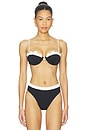 view 1 of 4 Sunrise Seashell Bikini Top in Black & Cream