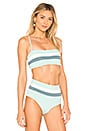 view 2 of 4 Rebel Stripe Bikini Top in Light Turquoise