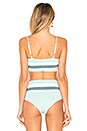 view 3 of 4 Rebel Stripe Bikini Top in Light Turquoise