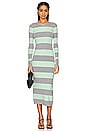 view 1 of 3 Knit Kate Dress in Mint Heather Grey Rugby Stripe