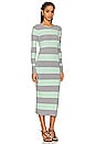 view 2 of 3 Knit Kate Dress in Mint Heather Grey Rugby Stripe