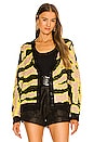 view 1 of 4 GILET ELECTRIC ZEBRA in Nude Chartreuse Black Nude