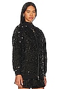 view 3 of 6 Grand Prix Long Bomber Jacket in Noir Cluster Shine
