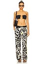 view 6 of 7 Bohemian Rhapsody Beach Boxer Pants in Zebra Leaf