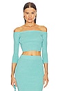 view 1 of 4 Oaxaca Knit Top in Aqua Shine