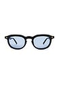 view 1 of 3 Heart Throb Sunglasses in Black & Dusty Blue Tint
