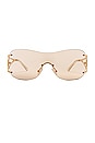 view 1 of 3 Le Fame in Gold & Champagne Tint Flash Mirror